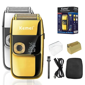 Rechargeable Electric Shaver with Twin Blades