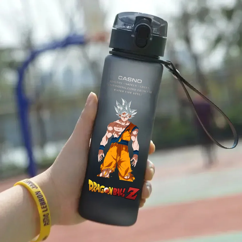 560ml Dragon Ball Water Bottle Son Goku Super Saiyan Large Capacity Drinking Cup Portable Outdoor Sports Water Cup Holiday Gifts