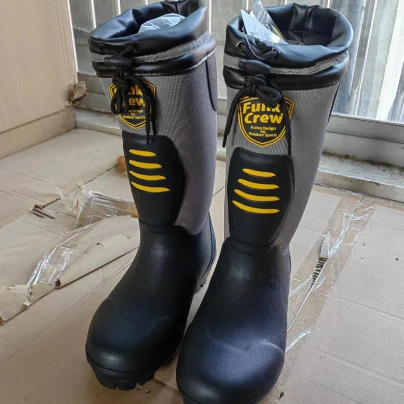 Bottes de pêche hautes caoutchouc homme semelle cloutée antidérapantes résistantes morsures serpent