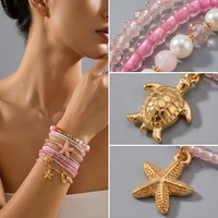 Bohemian Shell & Starfish Beaded Bracelet Set for Women - Image 5