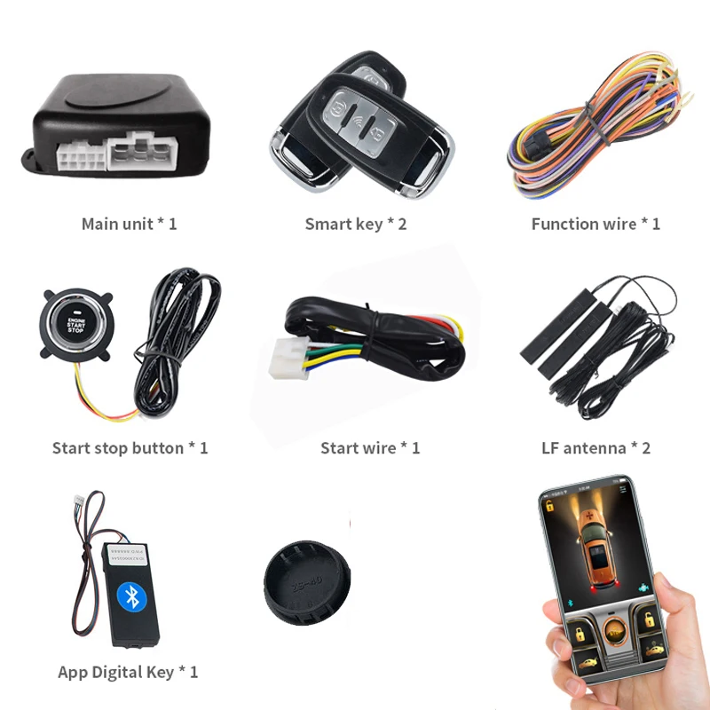 Car BT APP Remote Control Start Stop Engine Central lock Alarm Cardot Keyless Entry System can work Cut fuel Car immobilizer