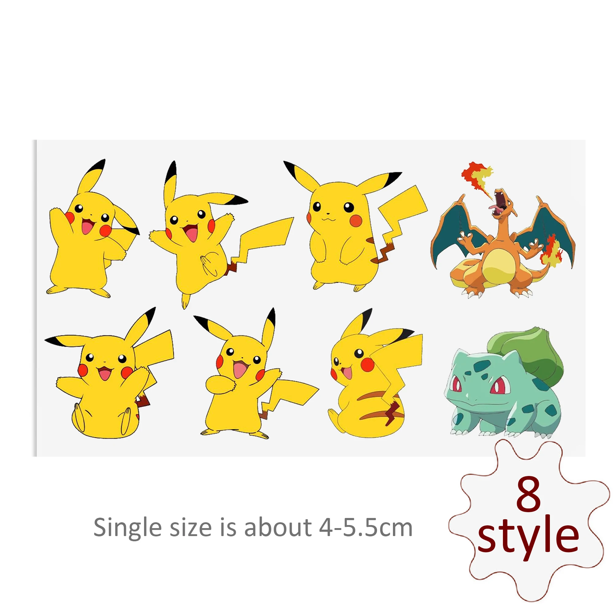 Japanese Anime Pikachu Pokemon Decals UV DTF Stickers for Glass Cup  Decoration Laptop Motorcycle Car Tumbler Waterproof Sticker - AliExpress