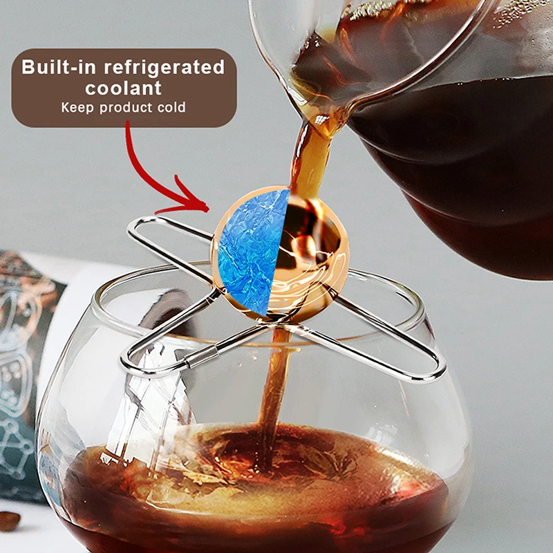 Frozen Ball For Espresso Coffee Reusable Cooling Coffee Tool Stainless Steel Ice Balls Cooling Flavor Enhancer Gadgets