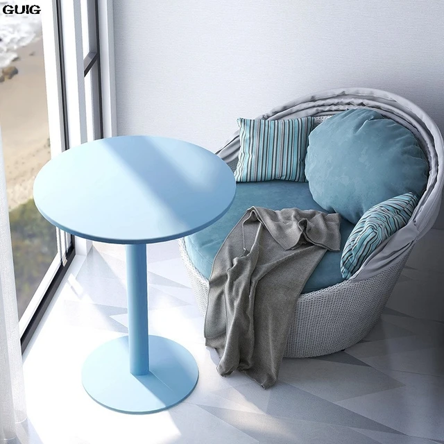 GUIGins Style Round Table Small Coffee Table Simple Modern Home Side Few Leisure Iron Art Photo Round Table Hot New 3