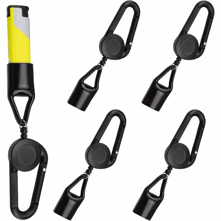 Portable Scalable Lighter Keychain Case Bag Oring Protection Easy Pull Buckle Outdoor Travel Camping Tools