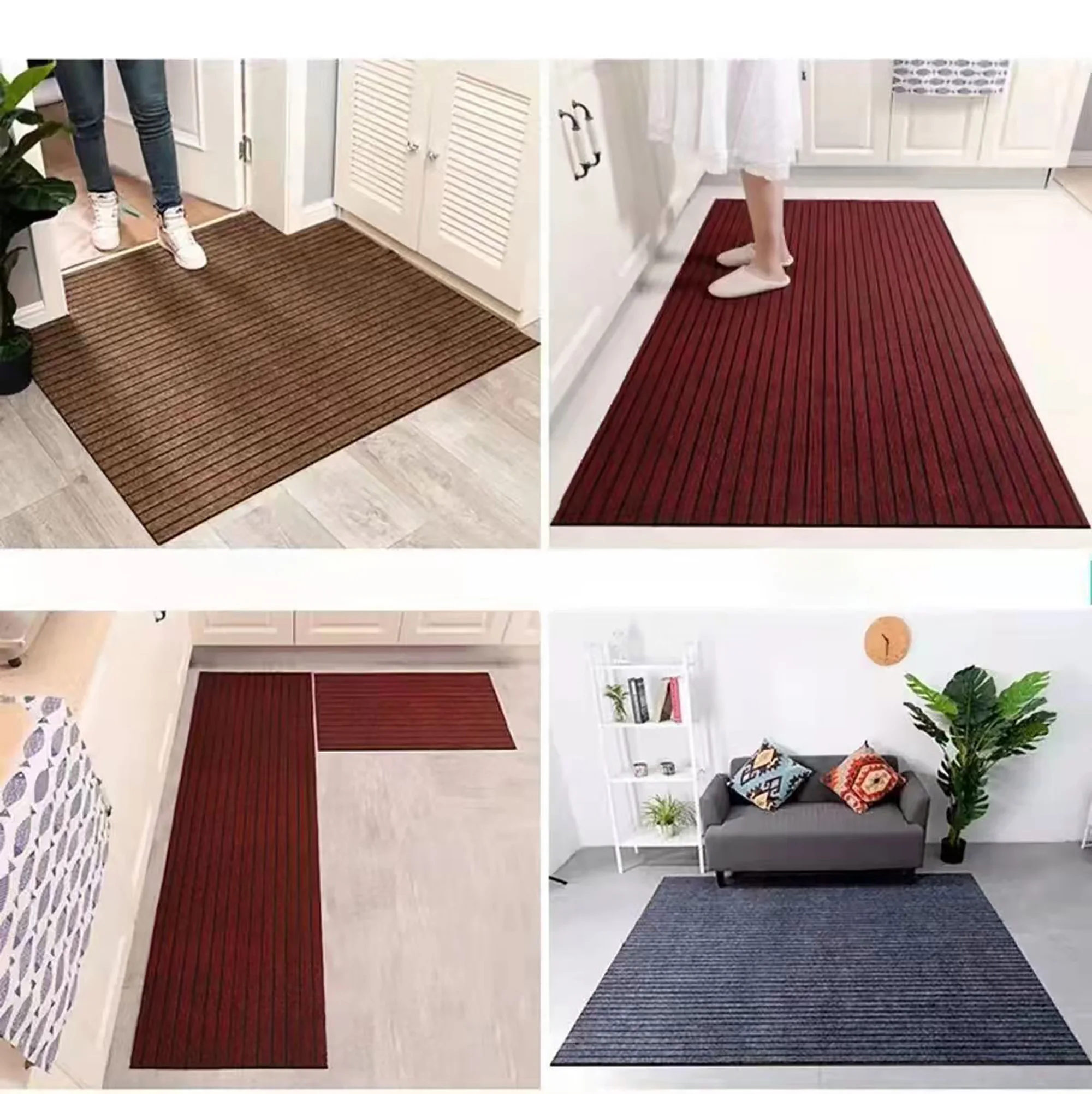 Modern minimalist square floor mat, anti slip mat, anti slip rubber backing, durable, stain and fading