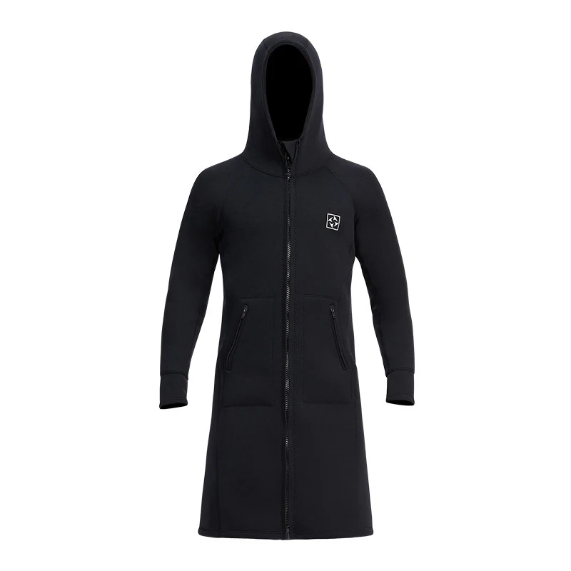 3mm Men's and Women's All-in-one Diving Long Trench Coat Waterproof Cold Proof Sun Proof Hooded Diving Jacket Neoprene Surf diving suit