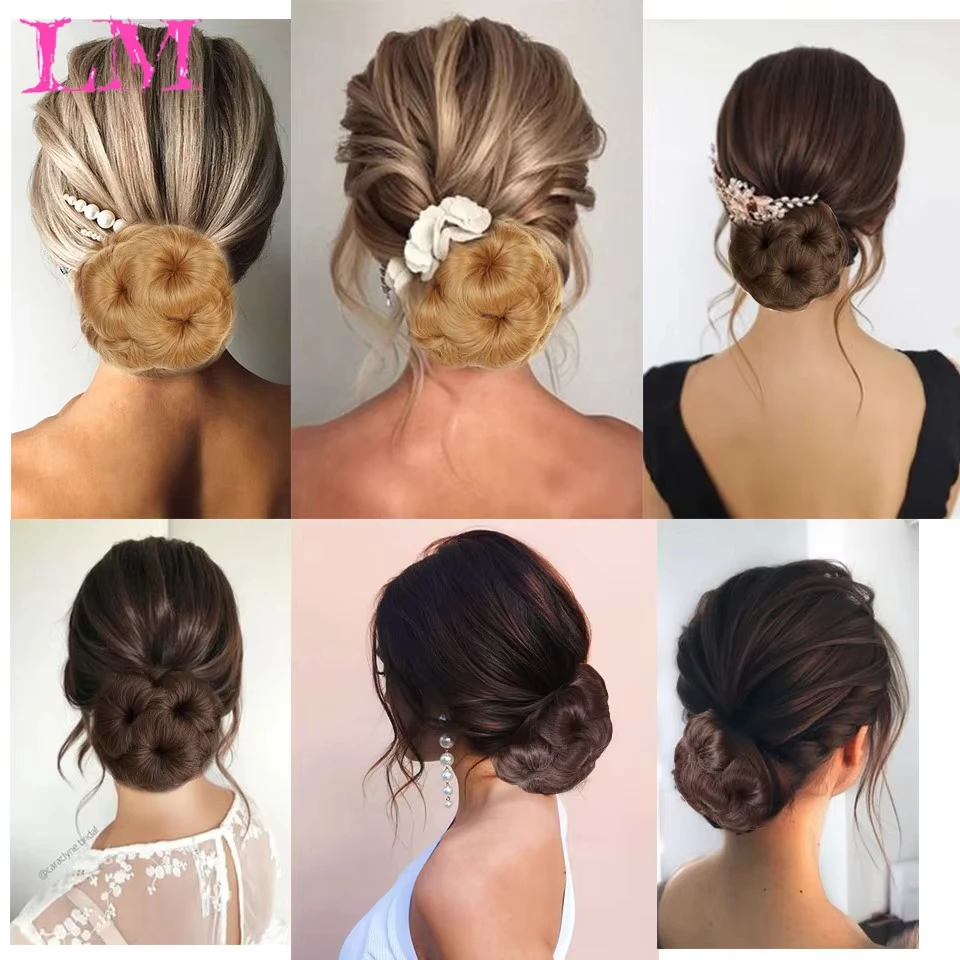 Synthetic Black High Temperature Fiber Hair Bun for Women