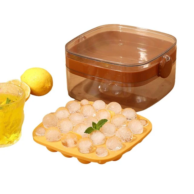 Round Ice Cube Tray with Lid Ice Ball Maker Mold for Freezer with Container  Mini Circle Ice Cube 