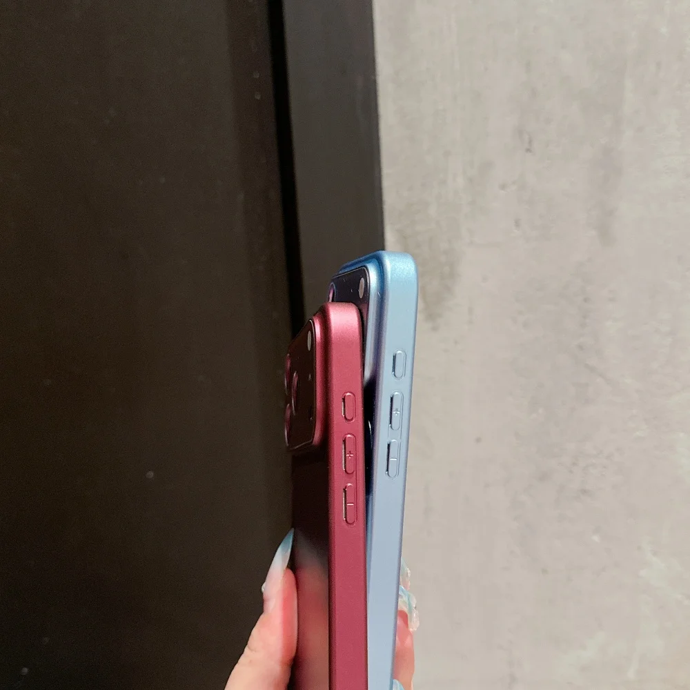 Burgundy Red Shockproof Phone Case with Soft Bumper and Enhanced Protection