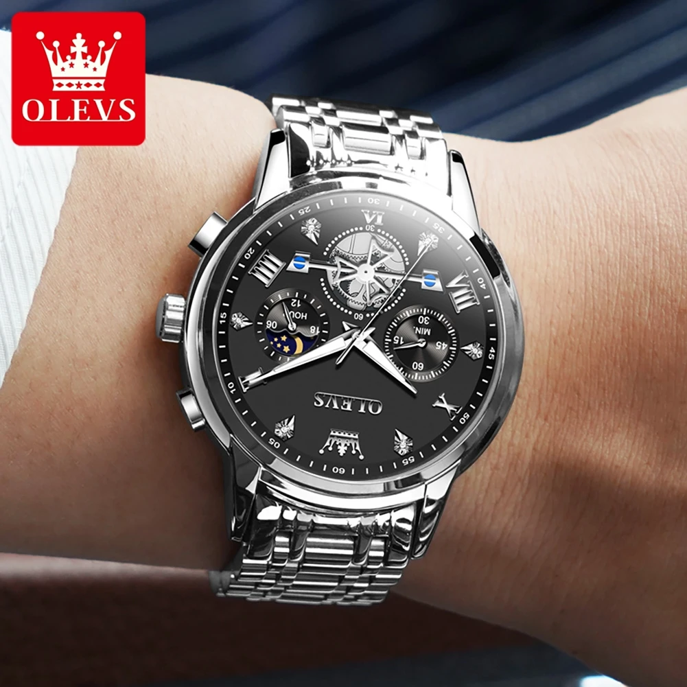 Olves 2856 Gold Quartz Watch for Men Creative Steel Mens Watches Fashion Waterproof Bracelet Wristwatch Male Relogio Feminino 5