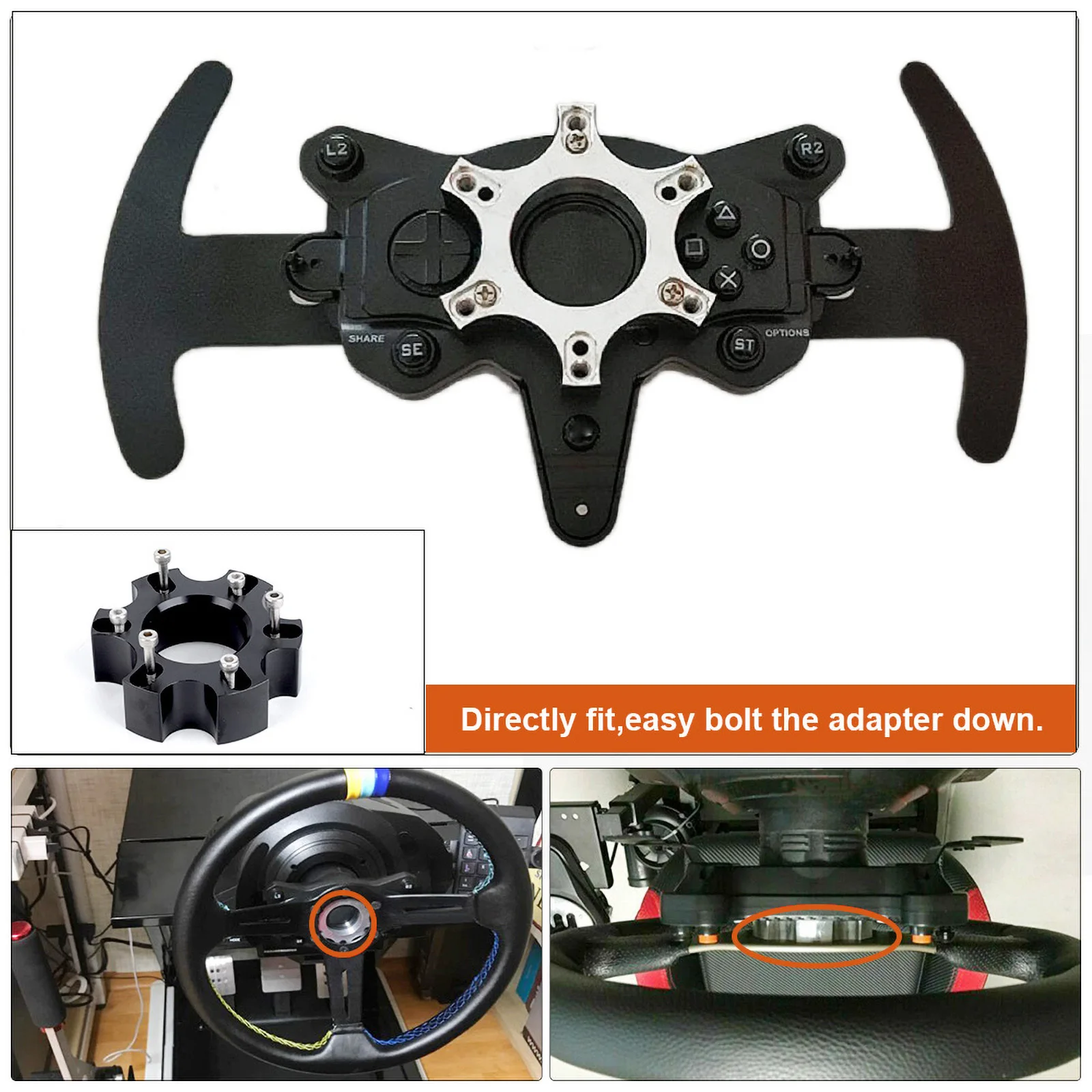 70MM Steering Wheel Adapter Plate For Thrustmaster T300RS  Aluminum 13-14 Inch Racing Car Steering Wheel Game Replacement Part