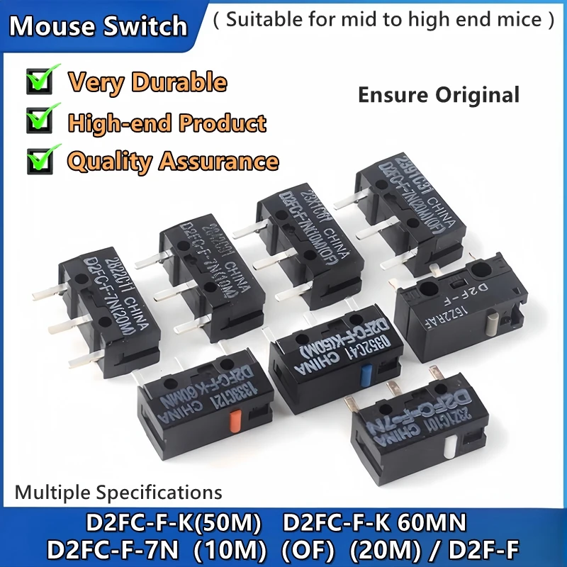 2pcs Mouse Micro switch Original and High quality Mouse button switch D2FC-F-7N 10M 20M 50M Razer Logitech is available