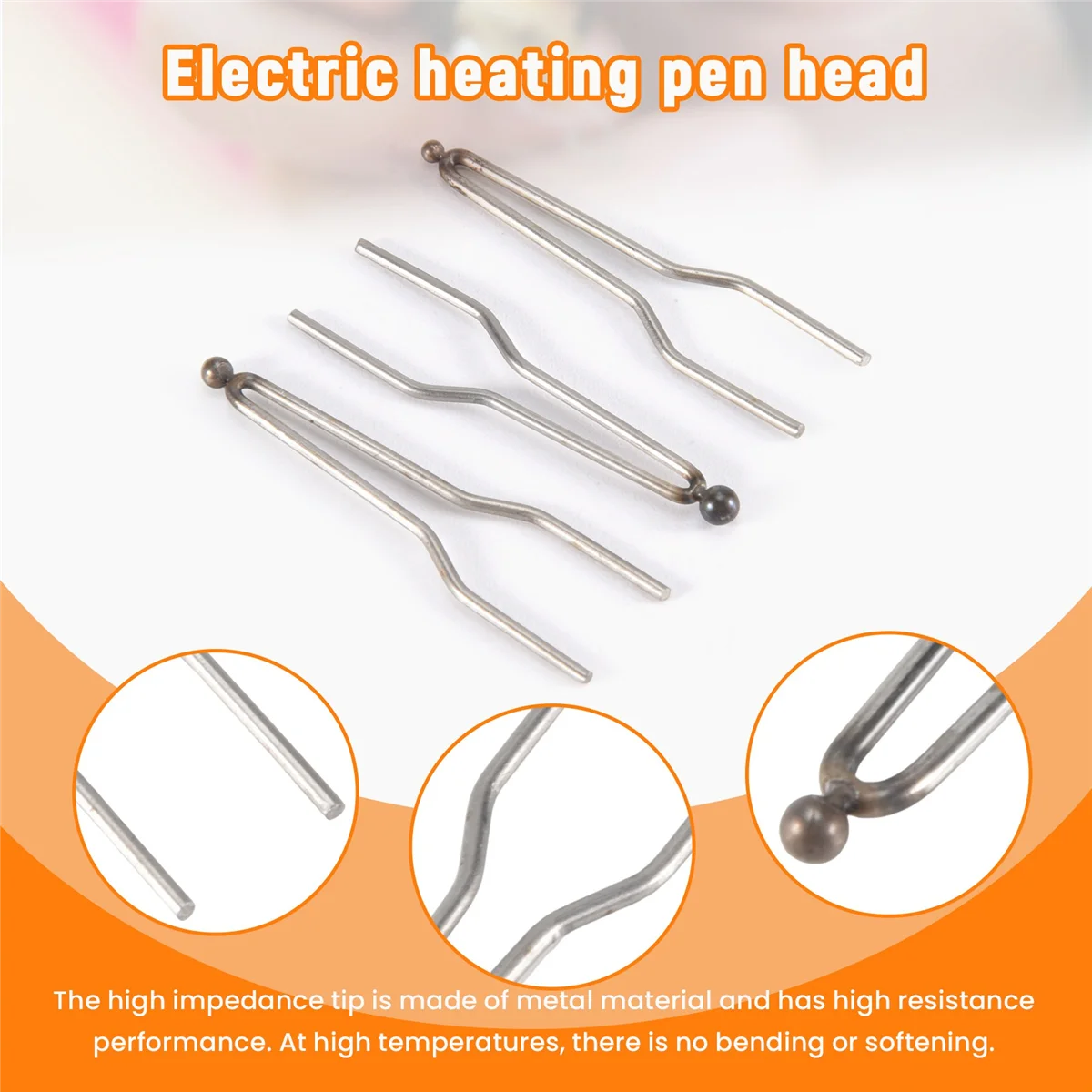 High Impedance Tips Wood Burning Wire Ball Tips for 50W or 100W Professional Wood Burning Kit 5 Pcs