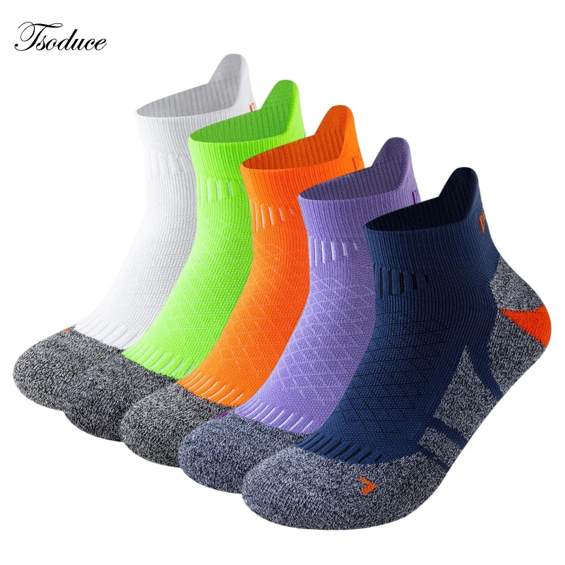 Professional Marathon Running Sock Men Women Sports Fitness Outdoor Thickened Cushioned Short Tube Low Cut Boat Ankle Socks 1