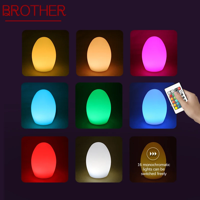 

BROTHER Egg Atmosphere Table Lamp USB Charging Remote Control 16 Colors