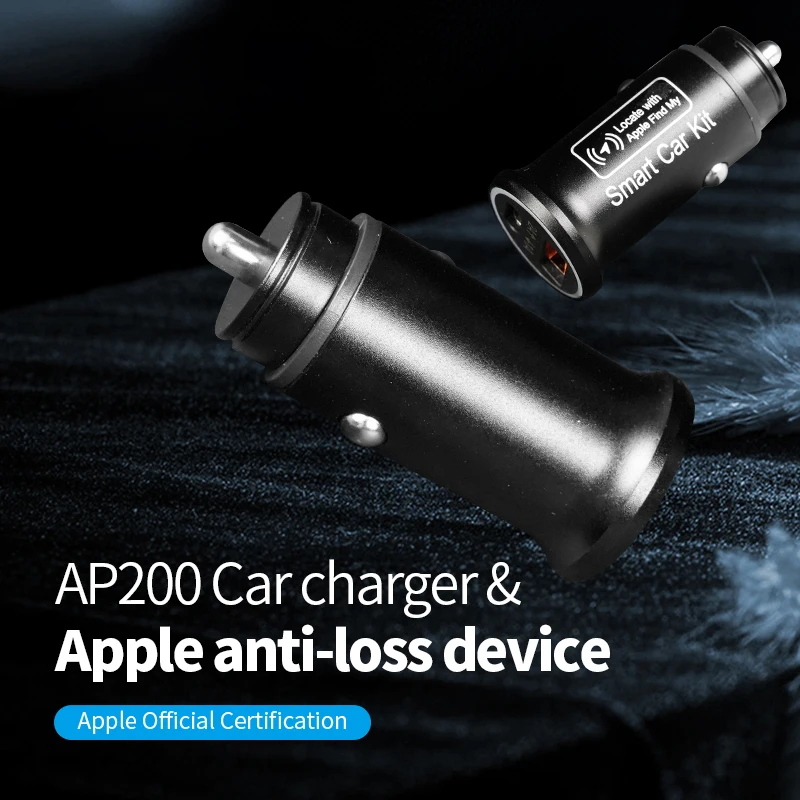 GPS Tracker AP200 20W USB Car Charge Phone Charger Fast Charging Type C QC3.0 With iPhone Find My Apple official App