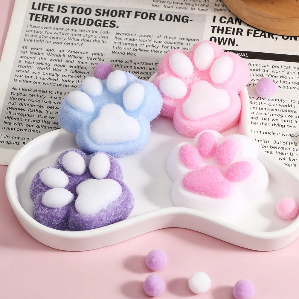 4 Pezzi Squishy Zampa, Giocattoli Da Spremere Zampe Di Gatto, Kawaii