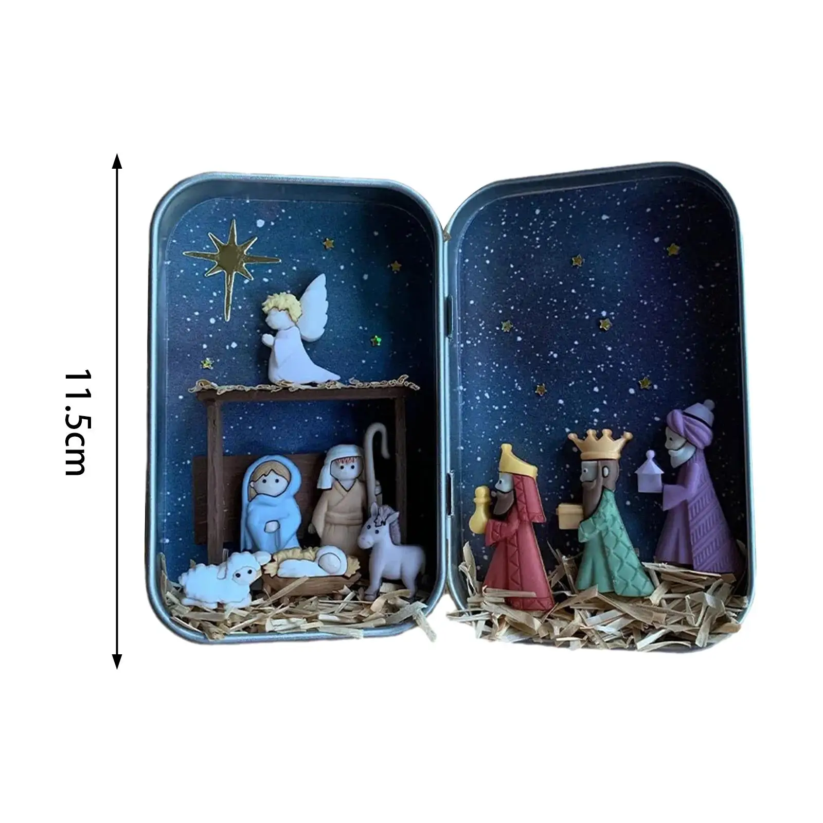 

Рождественские фигурки на тему Рождества и Рождества, поделки, статуи, скульптурная коробка с изображением Иисуса, украшение для помещений, искусственный декор для офиса, спальни, дома