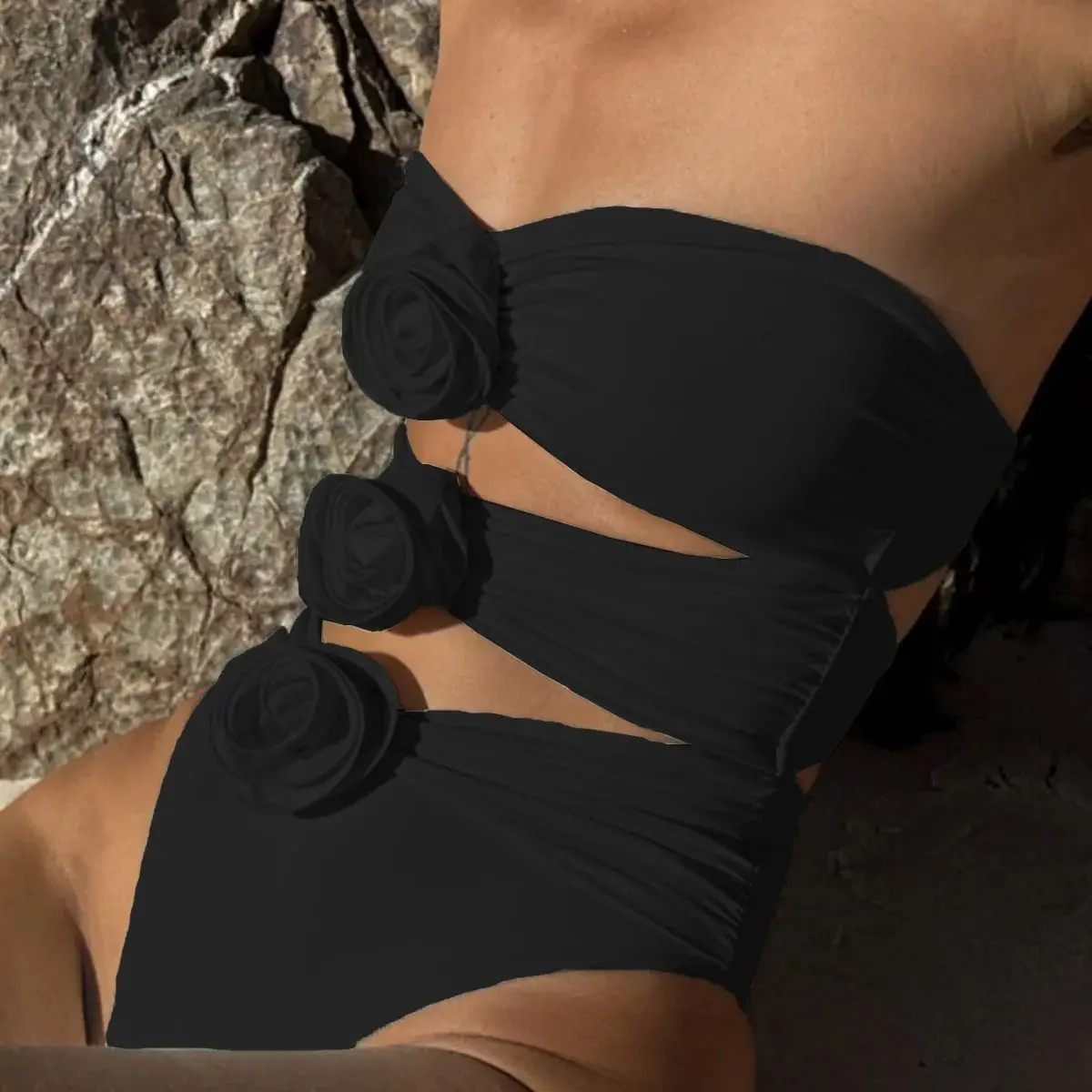 Summer Bikinis Women New 3D flowers Swimwear With Push Up Female Swimsuit Swimming Bathing Suit Bikini Set Beach Wear Bather