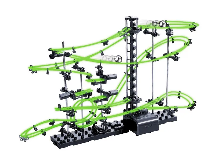 Marmor Run Maze Rennstrecke Spiele Leuchtender Spacerail Achterbahn Level 2 3 4 Elektrisches Aufzugsmodell Bildung Wissenschaftsspielzeug – Detail 1