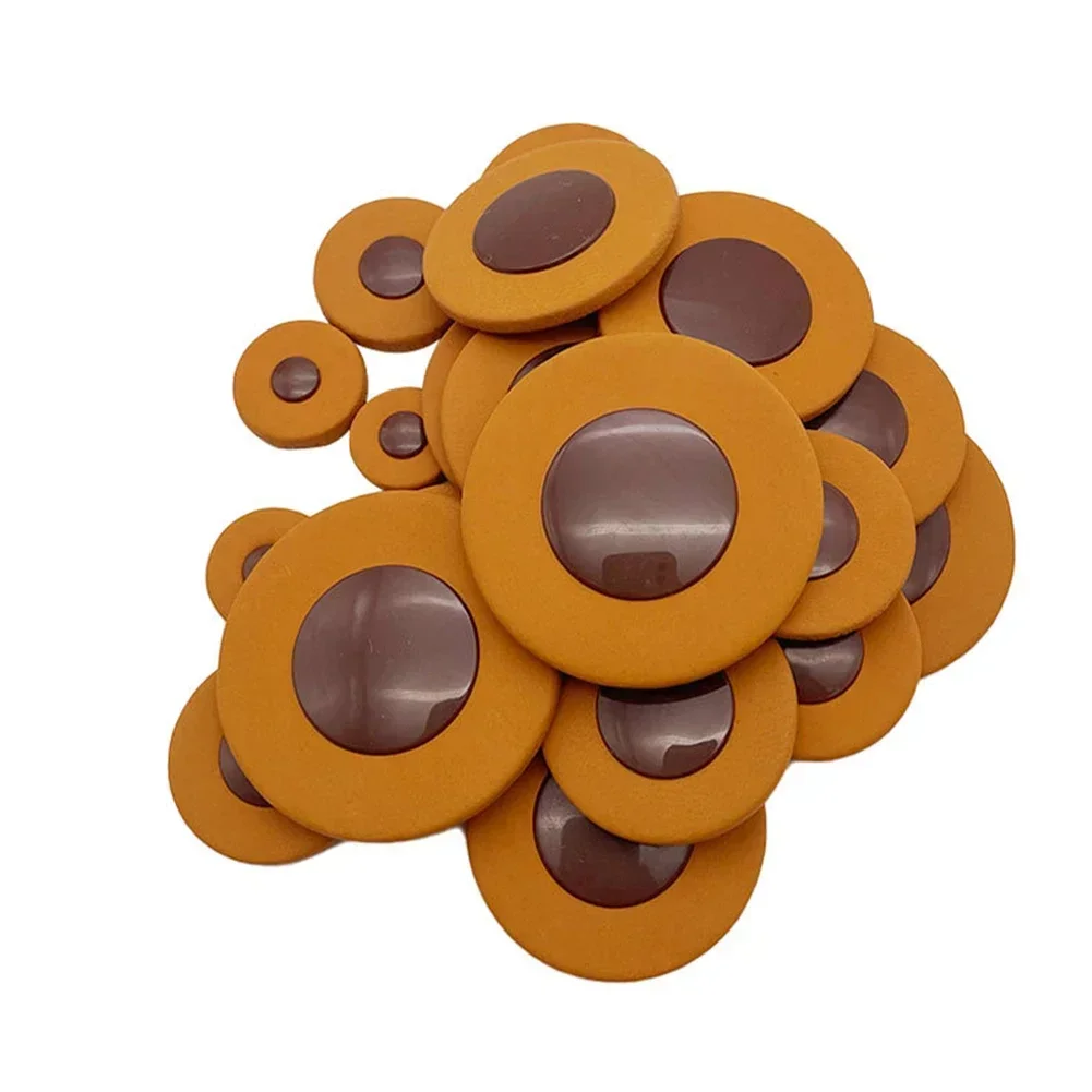 Eb For Tenor Sax Leather Pads 25Pcs 14 Sizes From 8.5mm To 46mm Replacement Accessories Brown Saxophone Sound Hole Pad Accessory saxophone accessories saxophone pads