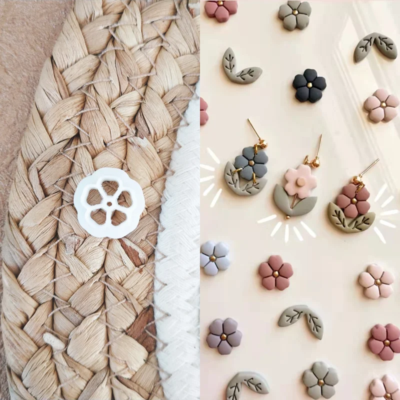 

Mini Flower Shaped Soft Polymer Clay Cutters Wedding Party Favors Valentine's Day Gift Earring Cutting Mold Jewelry Making Tools