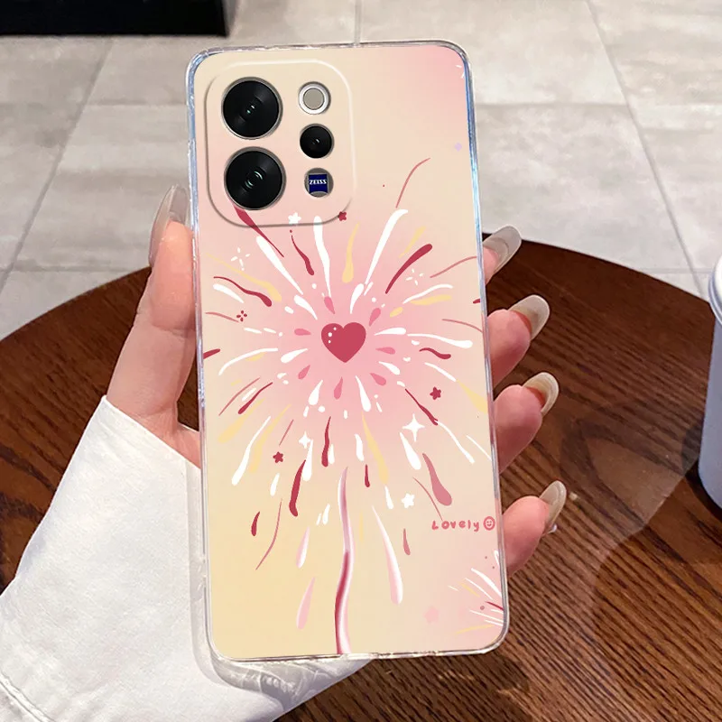 Aesthetic Lovely Cartoon Silicone Phone Case - Transparent Soft Back Cover
