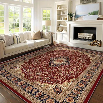 Floral Geometric Velvet Rug 1