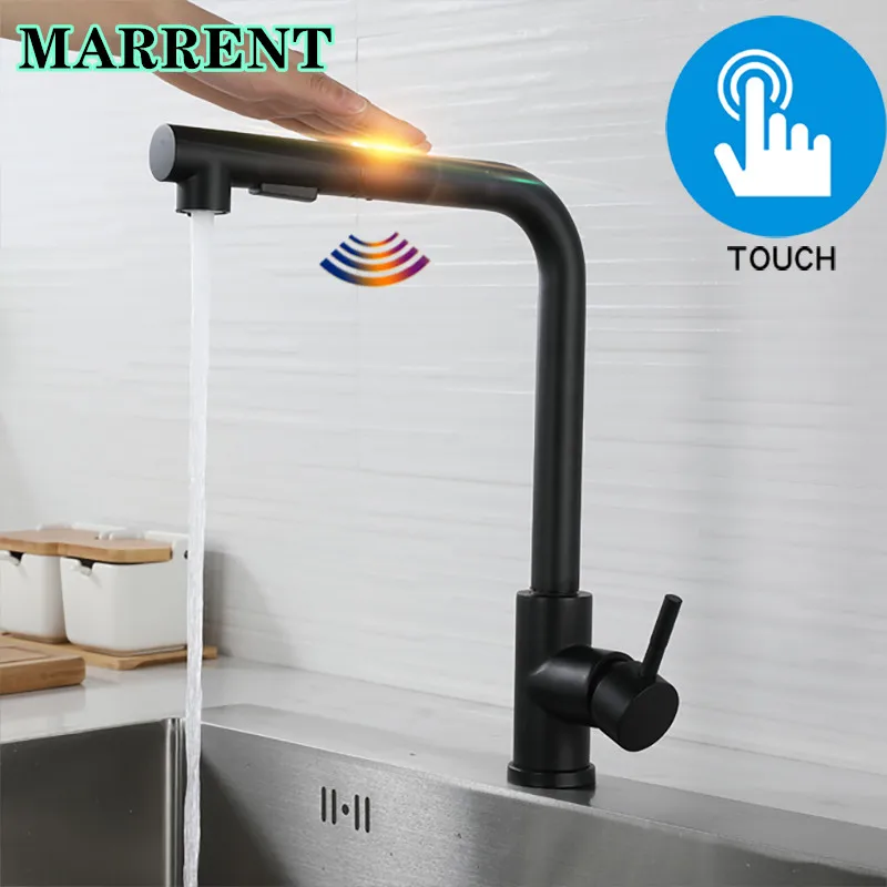 

Touch Kitchen Mixer Tap with Pull Down Sprayer Hot Cold Kitchen Faucet Sensitive Sensor Touch Pull Out Kitchen Mixer Faucets