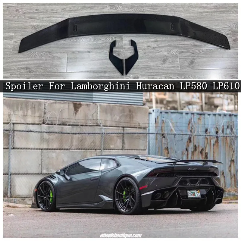 

Real Carbon Fiber Rear Trunk Lip Spoiler Splitters Wing Fits For Lamborghini Huracan LP580 LP610 2014 2015 2016 2017 2018