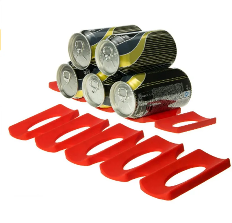 Foldable Wine Bottle Rack Beer Can Tank Fridge Silicone Pads Tile Cushions Storage Rack Space Saver Beverage Storage Shelf