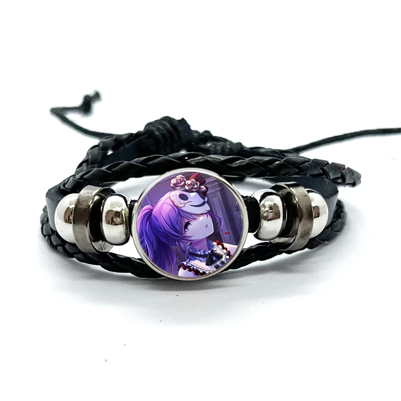 Project SEKAI Anime Asahina Mafuyu  Leather Bracelets Black Multilayer Braided Bracelets Bangles Handmade Jewelry Gifts 5