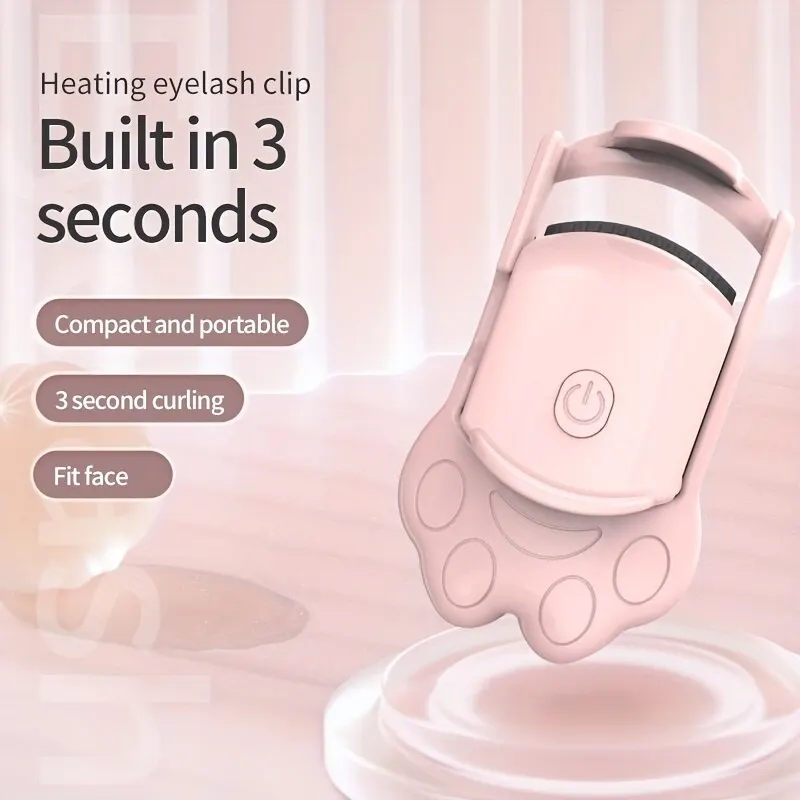 Electric Heated Eyelash Curler for Lasting Styling Portable Lash Lift Tool Intelligent Natural Curling with USB Rechargeable