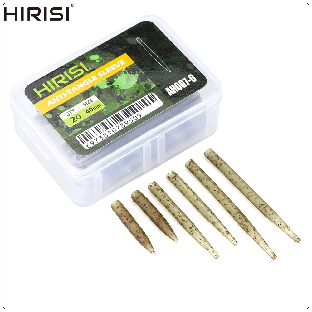 Hirisi 25/20 Stück Karpfenangeln Anti-Verwicklungshülsen Verbinden mit Haken für Karpfenangeln Terminal Tackle Angelzubehör AH004 – Detail 1