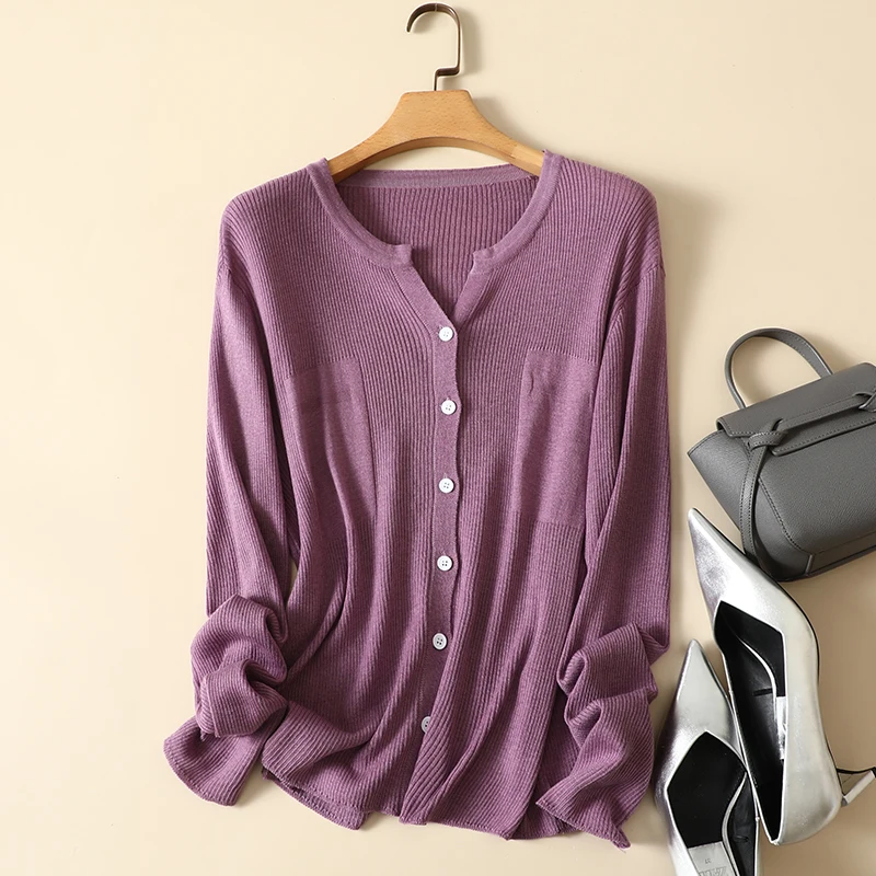 

Однотонный вязаный женский свитер, кардиган, осень, v-образный вырез, тонкий, Повседневный, подходит ко всему, женская верхняя одежда, пальто, высокое качество