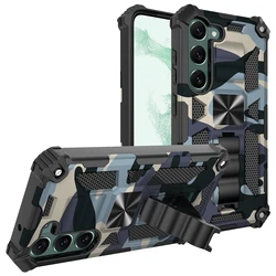 Shockproof Dual Layer Case with Built - in Kickstand for S24 Plus Or S25 Plus (Navy Blue)
