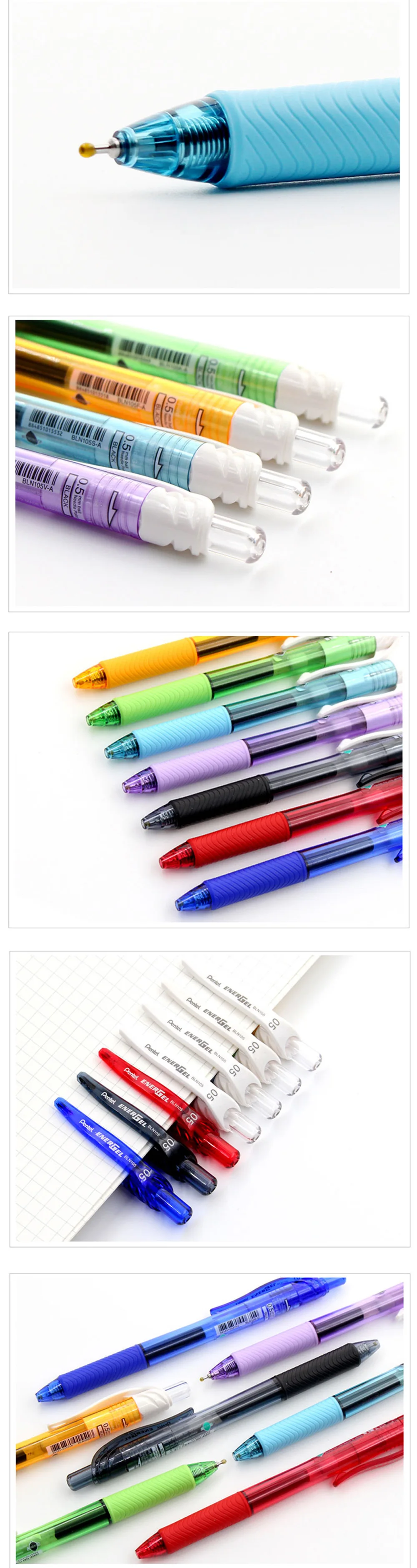 1 stücke Japan Pentel Nadelspitze Farbige Gel Stift BLN-105 Quick-Dry High-Kapazität Unterzeichnung Stift 0,5mm Kawaii Schule liefert Schreibwaren – Detail 2