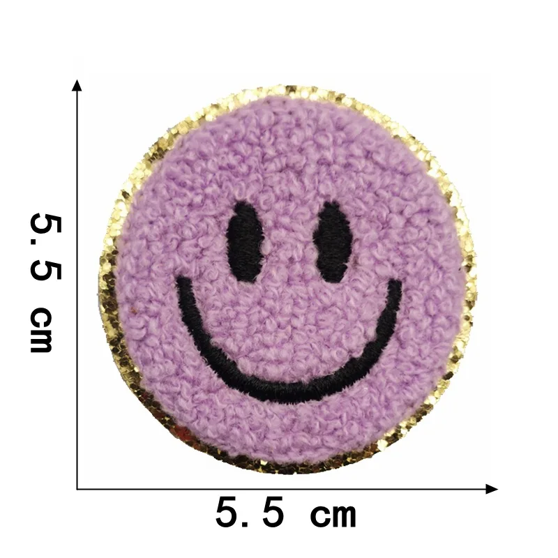 1Pcs Round Expression Smiley Face Patch Clothes Iron on Embroidered Sew Applique Cute Fabric Badge Garment Apparel Accessories 