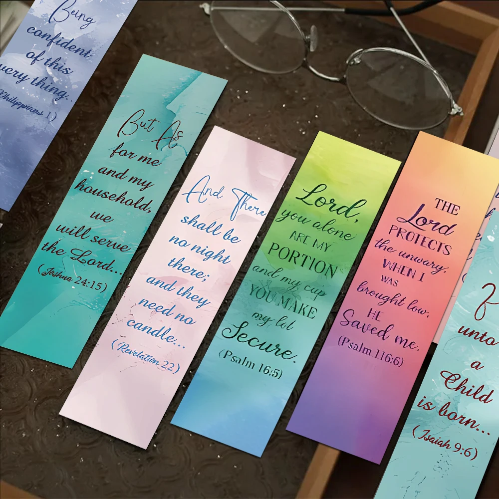 30pcs Watercolor Bible Bookmark Reading Pages Books Tagging Books Decorative Students Stationary Supplies Paper Cards Bookmarks