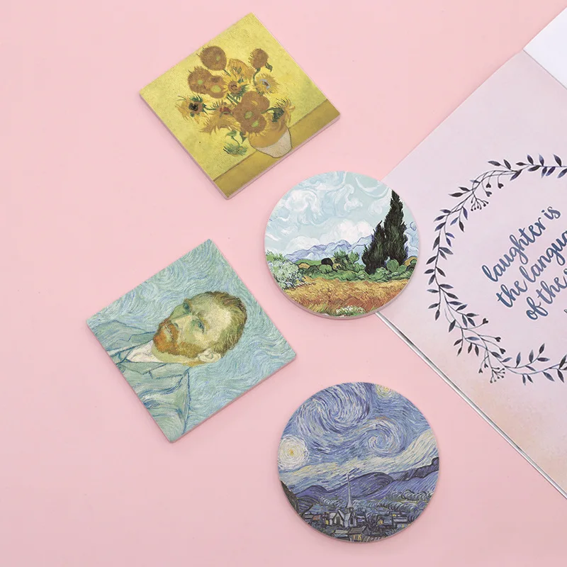 

Van Gogh Ceramic Coaster Water Absorption Heat Insulation Coaster Set