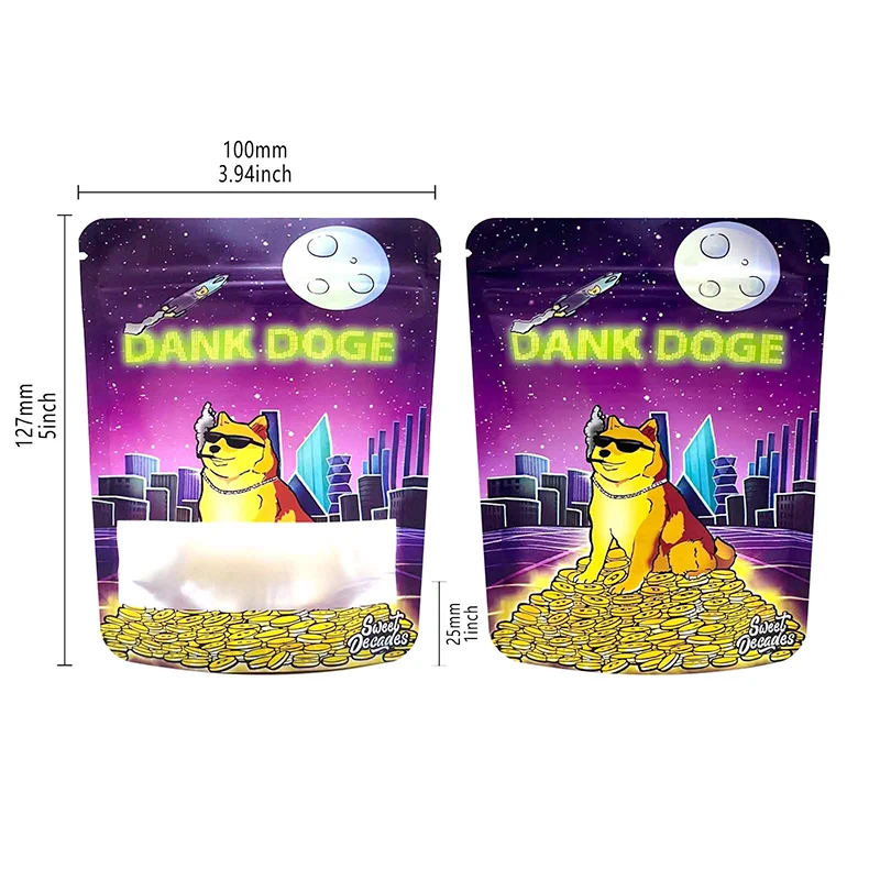 마른 허브 꽃 포장 플라스틱 파우치 포장, 빈 마일라 가방, 3.5 냄새 방지 밀봉  패키지, 3.5g, 1g