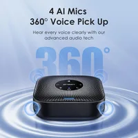 Conference Speakerphone M0 Plus, 4 AI Mics 360° Voice Pickup, Noise Reduction, USB C Speaker, Bluetooth Conference Speaker 2