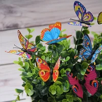 10pcs Colorful Butterfly Stakes, 3D Artificial Butterfly Decor, Garden & Patio Decor, Random Pattern 6