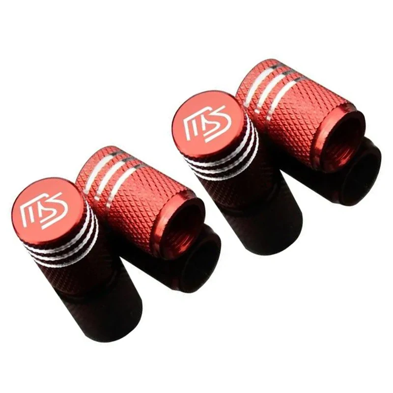 Un Set (4 Pezzi) M 3 6 Mx-5 Cx-5 Miata Red Ms Metal Car Air Valve Stem Cover Tappo Pneumatico Ruota