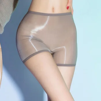 Pantaloncini Boxer Sissy senza cuciture Sexy brillanti e brillanti da donna Super sottili per le donne mutandine di sicurezza trasparenti complete intimo di seta di ghiaccio 1