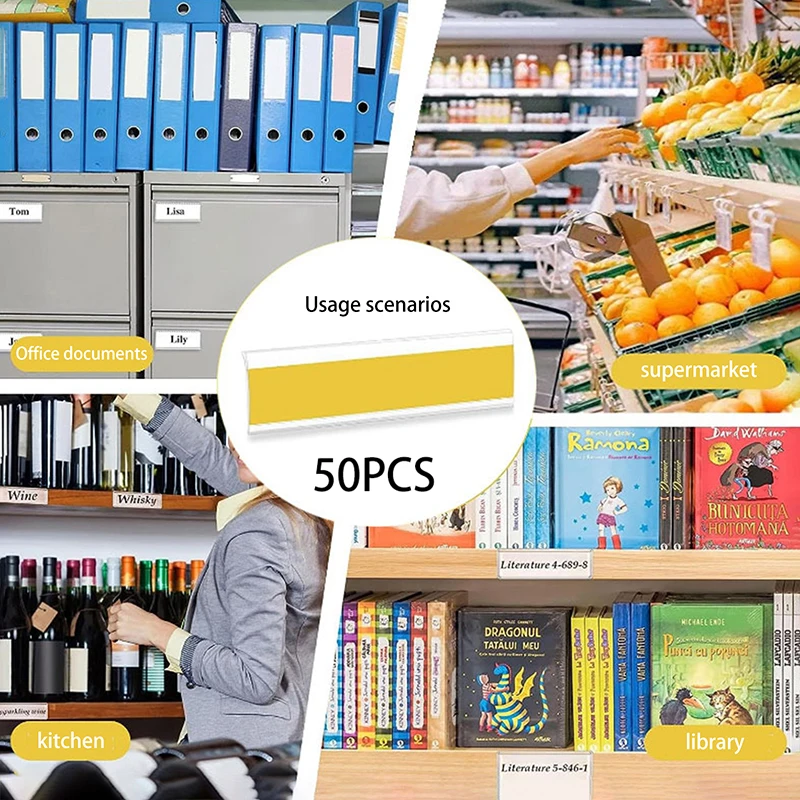 Price Tag Display Stand 50Pcs Self Adhesive Clear PVC