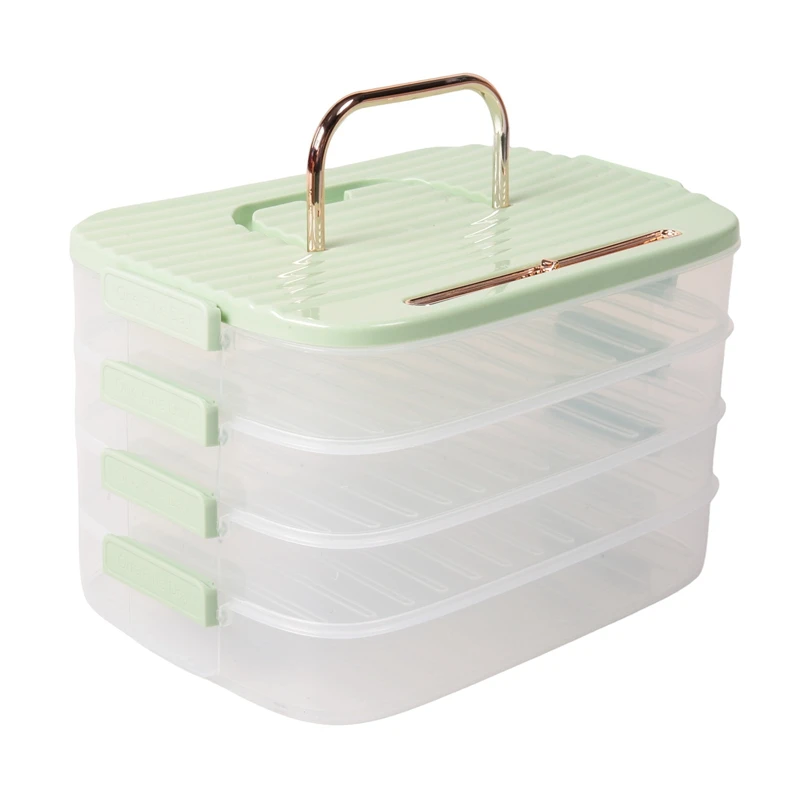 

Refrigerator Freezer Box Food Grade Dumpling Freezer Box Kitchen Accessories Organizer Green