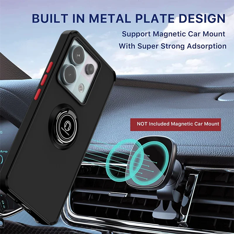 Armor Matte Shockproof Case with Magnetic Ring Holder and Stand