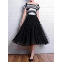 Vintage Tulle Skirt Women Streetwear Elastic High Waist Mesh Pleated Skirts Summer Elegant Korean A Line Office Ladies Skirt New - Image 5